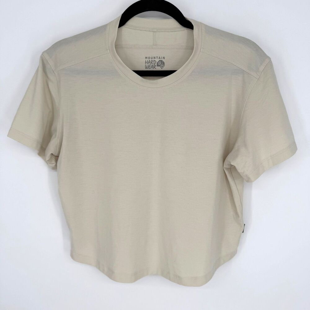 Mountain Hardwear Womens Trekkin Go Short Sleeve Top Size M Beige Activewear